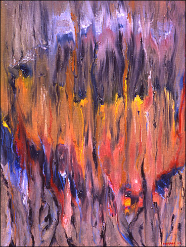 "Vertical Four " - 24" by 18" - oil stick, acrylic - $650. + S&H