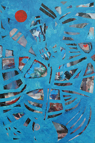 Dream Fragments on Blue - 36" by 24" - acrylic - $2000. & S+H.